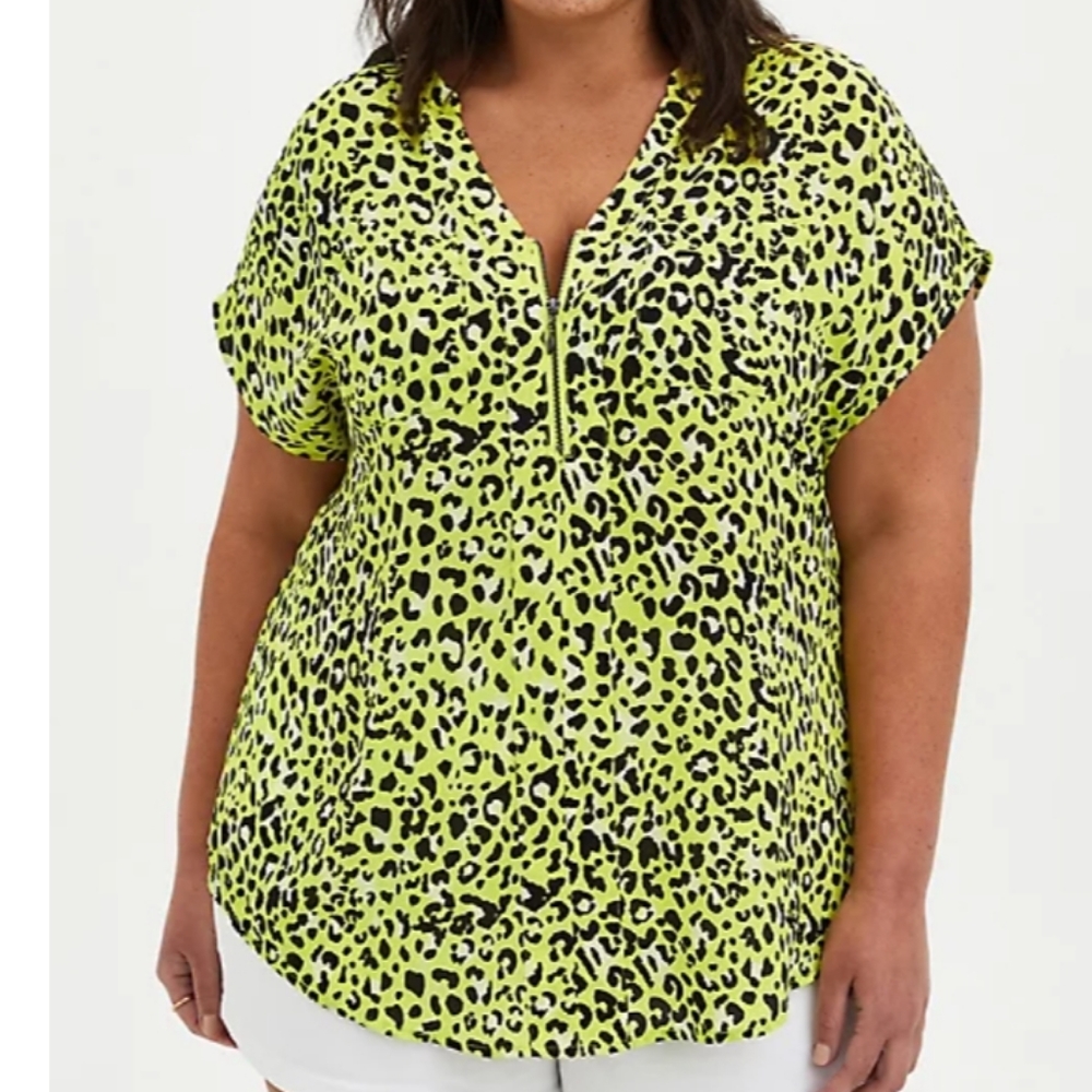 NWOT neon leopard top